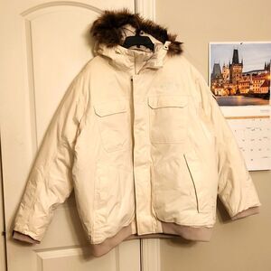 The North Face Men's White Puffer Coat Goose Down Interior Size 3XL